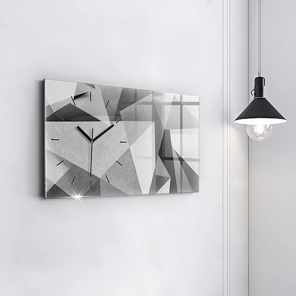 Horizontale Uhr Graue geometrische Abstraktion