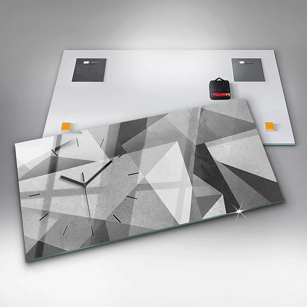 Horizontale Uhr Graue geometrische Abstraktion