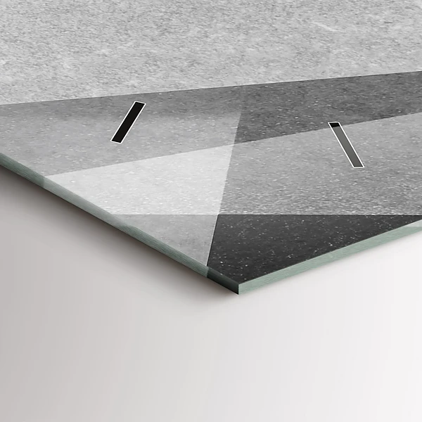 Horizontale Uhr Graue geometrische Abstraktion