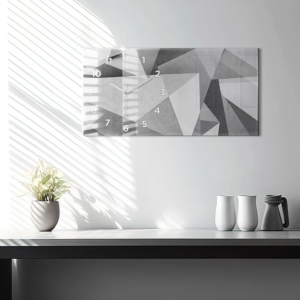 Horizontale Uhr Graue geometrische Abstraktion