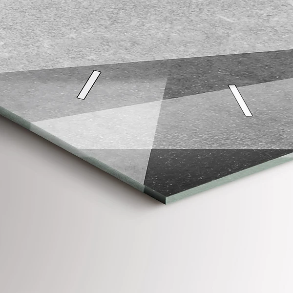 Horizontale Uhr Graue geometrische Abstraktion