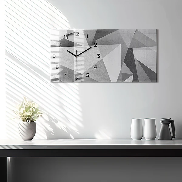 Horizontale Uhr Graue geometrische Abstraktion