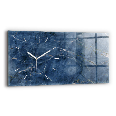 Horizontale Uhr mit motiv Textur Blauer Marmor