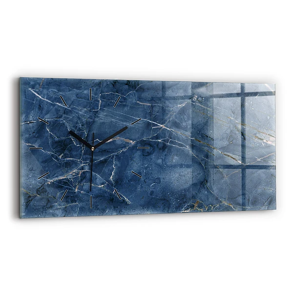 Horizontale Uhr mit motiv Textur Blauer Marmor