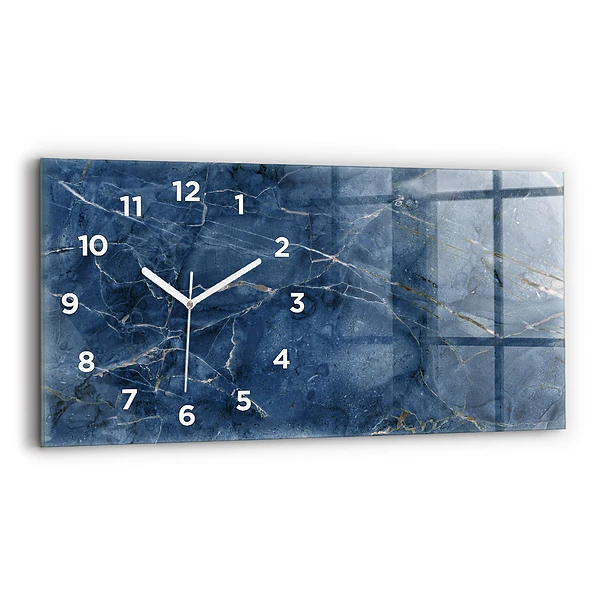 Horizontale Uhr mit motiv Textur Blauer Marmor