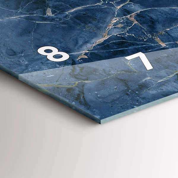 Horizontale Uhr mit motiv Textur Blauer Marmor