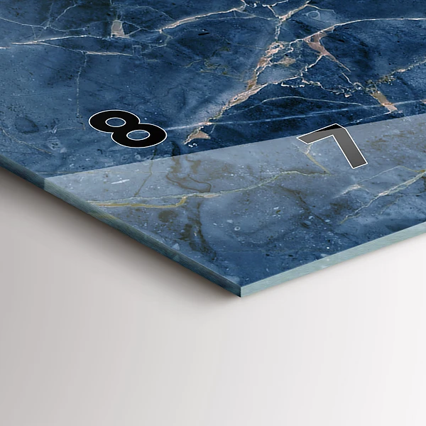 Horizontale Uhr mit motiv Textur Blauer Marmor