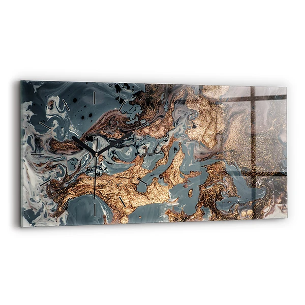Horizontale Uhr Marmorkunst abstrakt