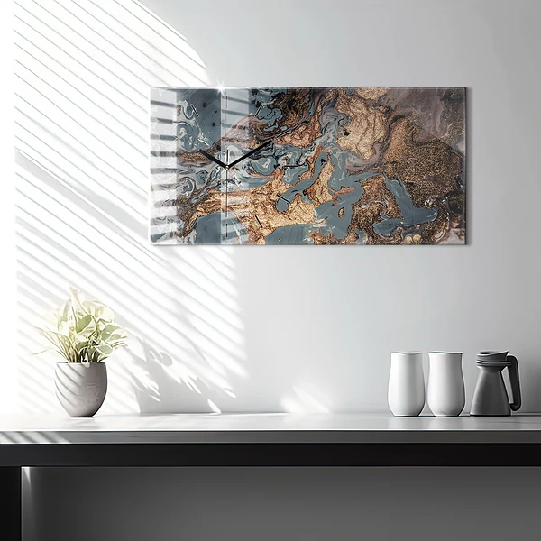 Horizontale Uhr Marmorkunst abstrakt