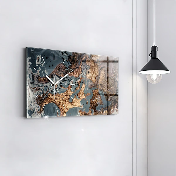 Horizontale Uhr Marmorkunst abstrakt