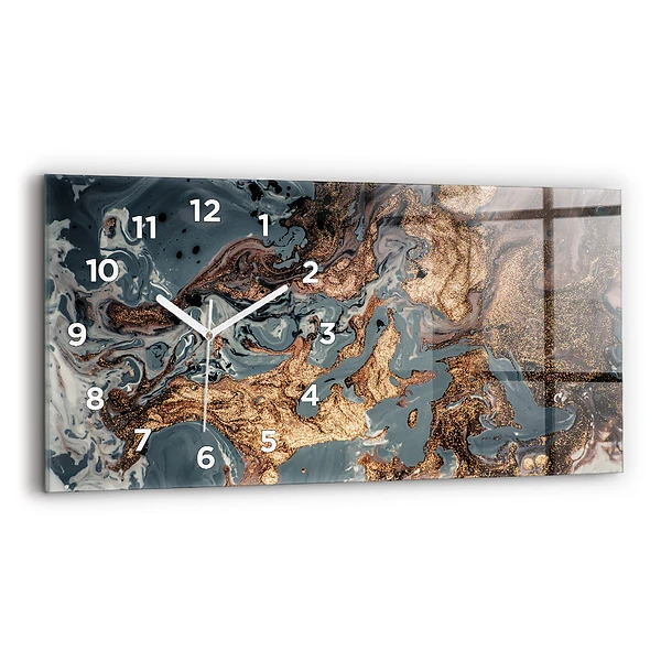 Horizontale Uhr Marmorkunst abstrakt