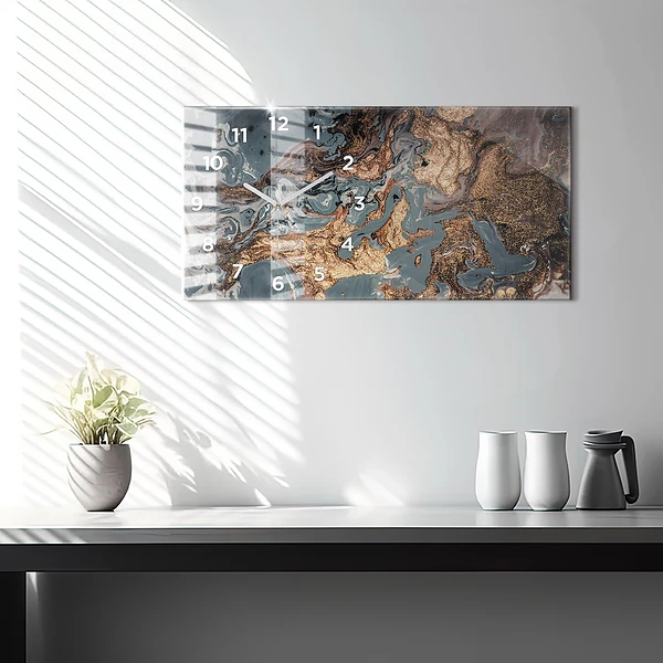 Horizontale Uhr Marmorkunst abstrakt