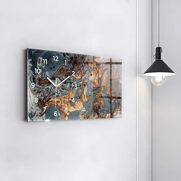 Horizontale Uhr Marmorkunst abstrakt
