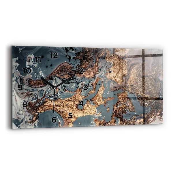 Horizontale Uhr Marmorkunst abstrakt