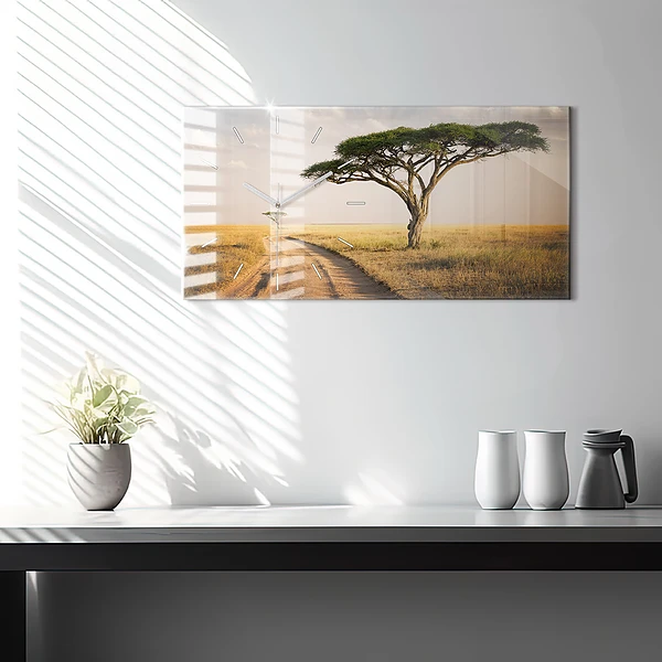 Horizontale Uhr mit motiv Afrikanische Landschaft