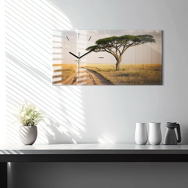 Horizontale Uhr mit motiv Afrikanische Landschaft