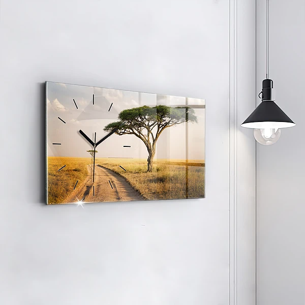 Horizontale Uhr mit motiv Afrikanische Landschaft