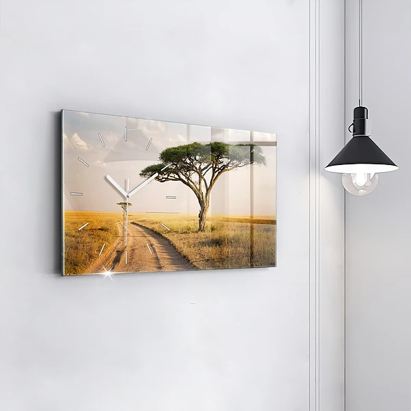 Horizontale Uhr mit motiv Afrikanische Landschaft
