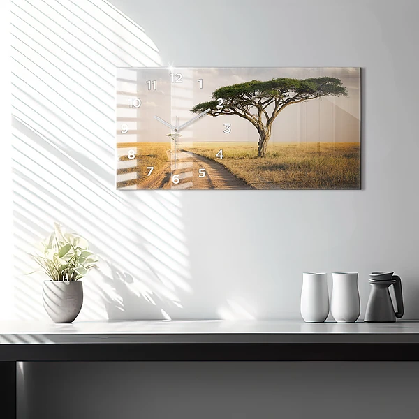 Horizontale Uhr mit motiv Afrikanische Landschaft