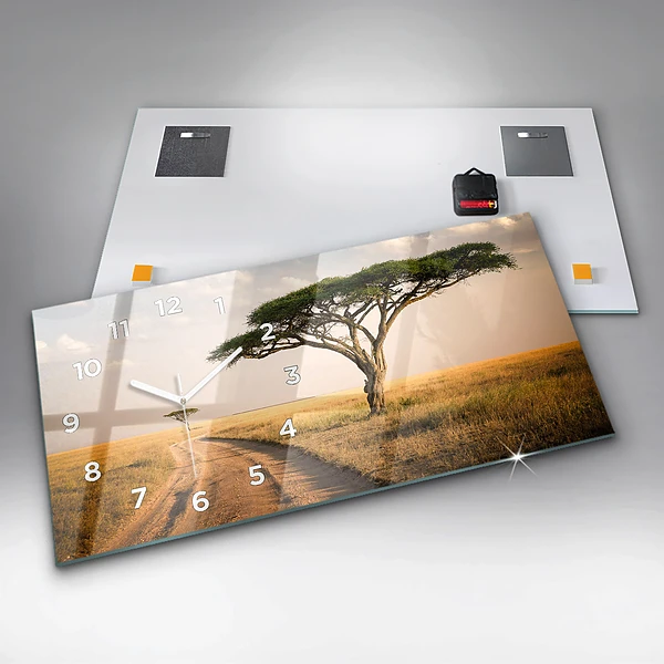 Horizontale Uhr mit motiv Afrikanische Landschaft