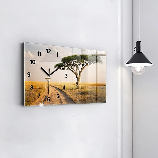 Horizontale Uhr mit motiv Afrikanische Landschaft
