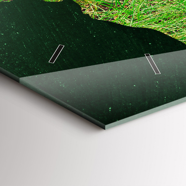 Horizontale Uhr mit motiv Grasbewachsene Weltkarte