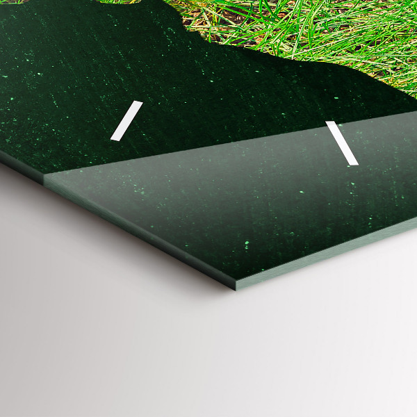 Horizontale Uhr mit motiv Grasbewachsene Weltkarte