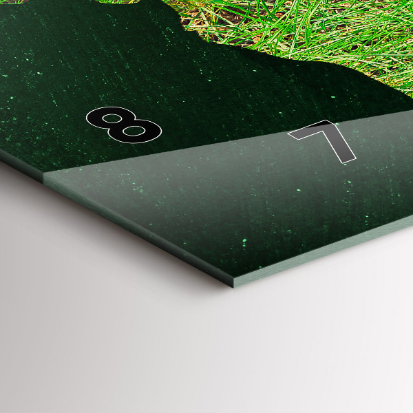 Horizontale Uhr mit motiv Grasbewachsene Weltkarte