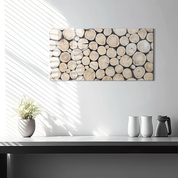 Horizontale Uhr mit motiv Abgeschnittene Baumstümpfe