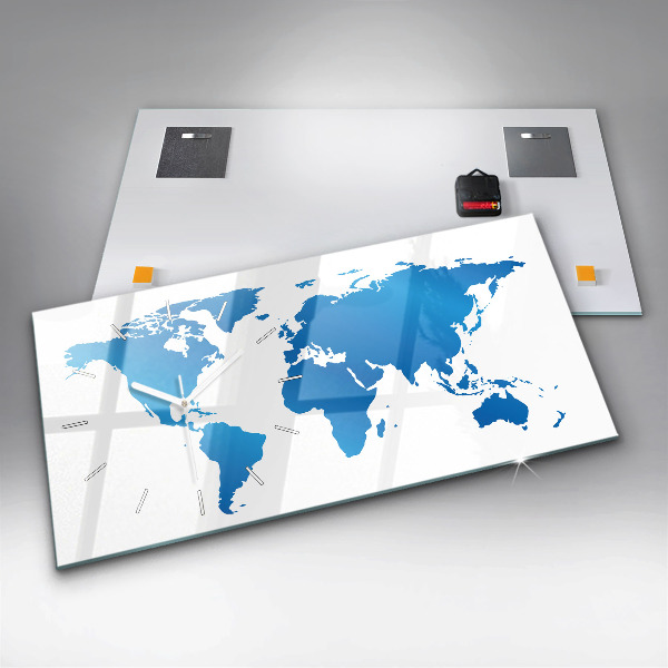 Horizontale Uhr mit motiv Weltkarte