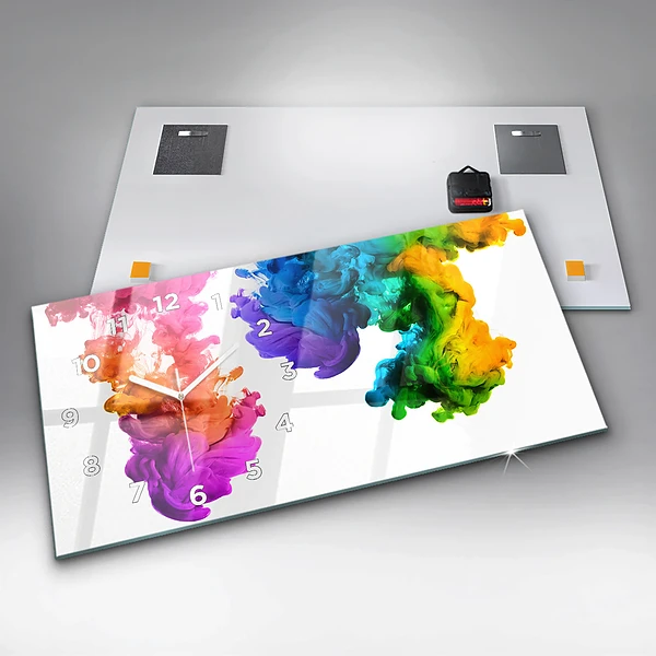Horizontale Uhr mit motiv Regenbogen der Farben