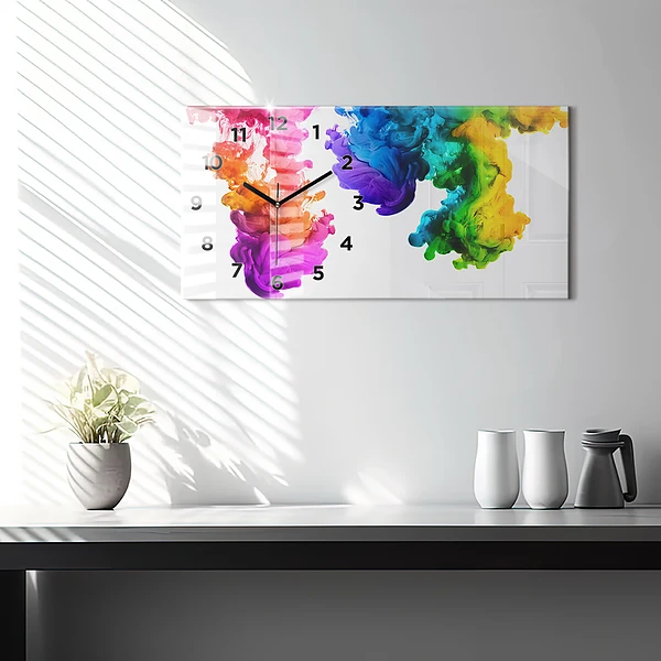 Horizontale Uhr mit motiv Regenbogen der Farben