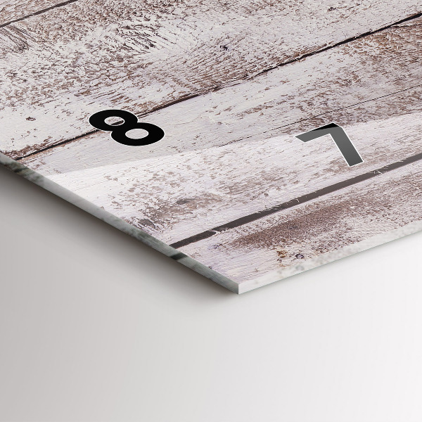 Horizontale Uhr mit motiv Helle Holzbretter