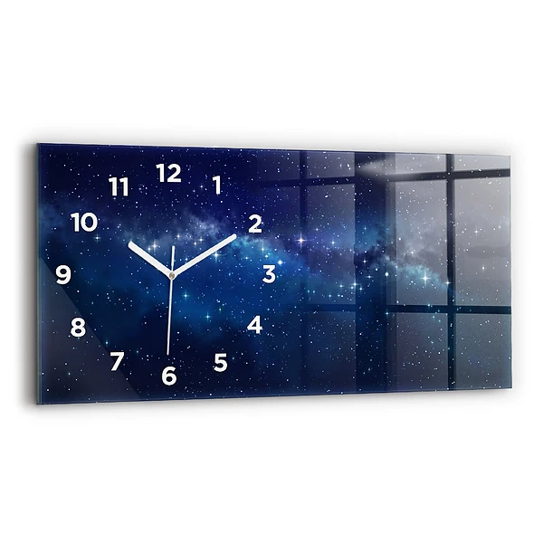 Horizontale Uhr Dunkler Sternenhimmel