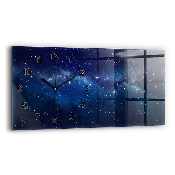 Horizontale Uhr Dunkler Sternenhimmel