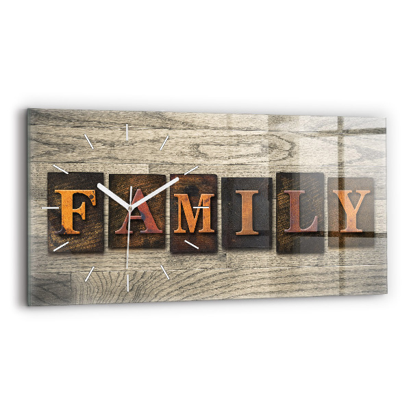 Horizontale Uhr Familieninschrift
