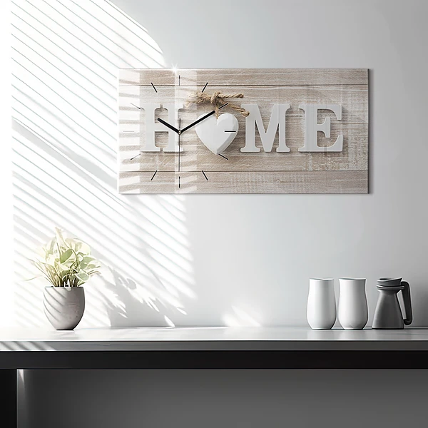 Horizontale Uhr mit motiv Hausinschrift