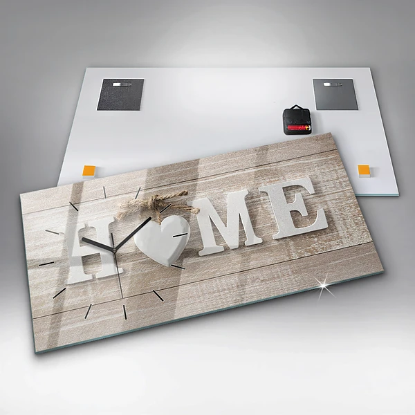 Horizontale Uhr mit motiv Hausinschrift