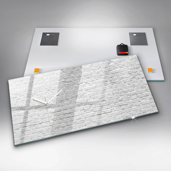 Horizontale Uhr mit motiv Backsteinmauer