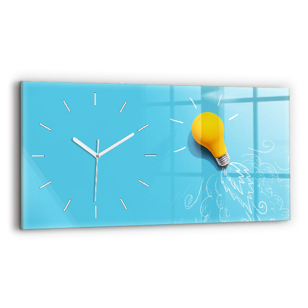 Horizontale Uhr mit motiv Glühbirne Zeichnung