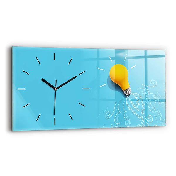 Horizontale Uhr mit motiv Glühbirne Zeichnung