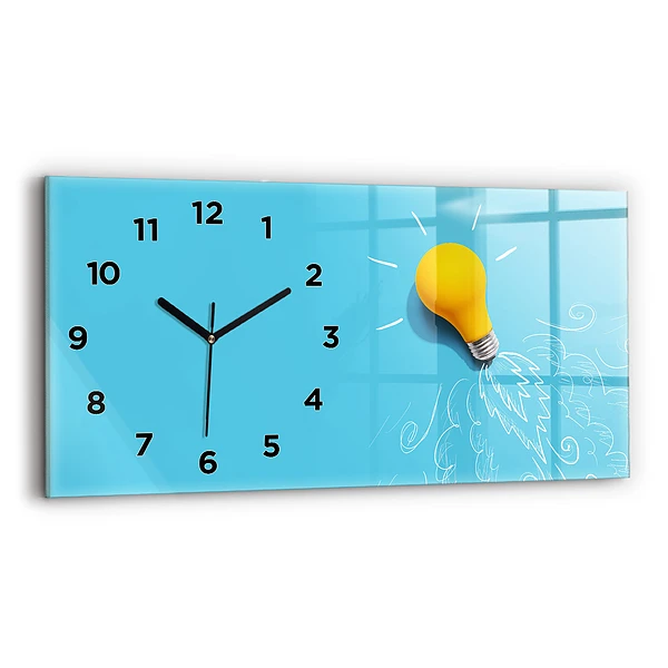 Horizontale Uhr mit motiv Glühbirne Zeichnung