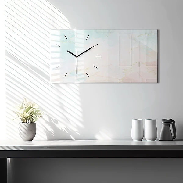 Horizontale Uhr mit motiv Aquarell-Marmor