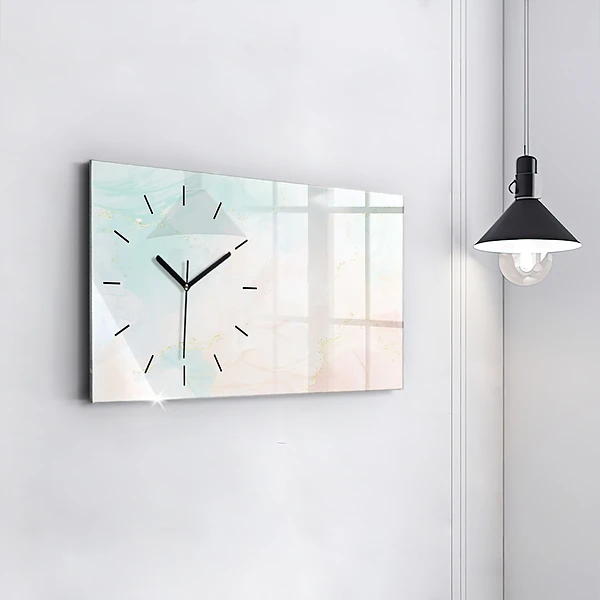 Horizontale Uhr mit motiv Aquarell-Marmor