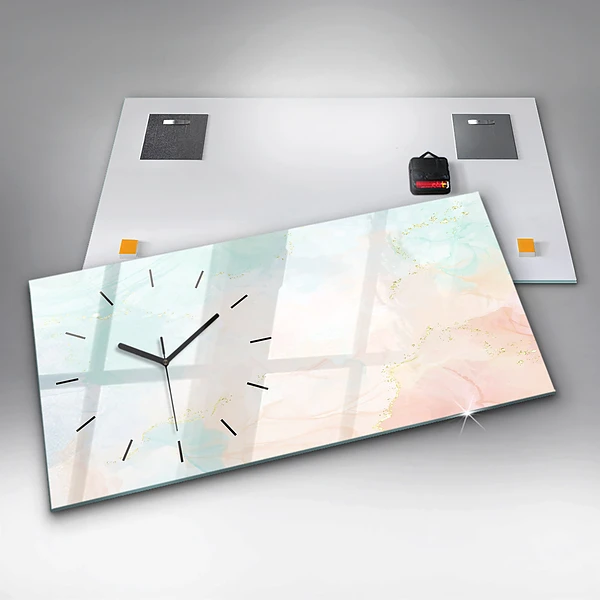 Horizontale Uhr mit motiv Aquarell-Marmor