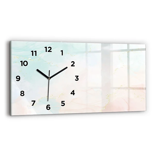 Horizontale Uhr mit motiv Aquarell-Marmor