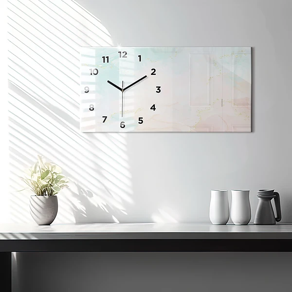 Horizontale Uhr mit motiv Aquarell-Marmor