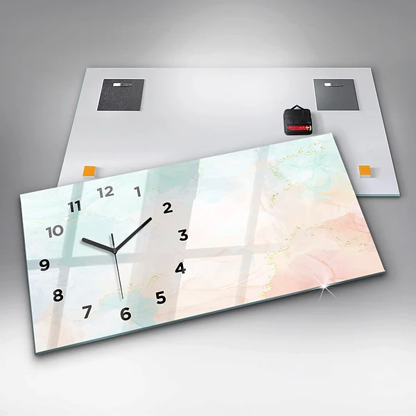 Horizontale Uhr mit motiv Aquarell-Marmor