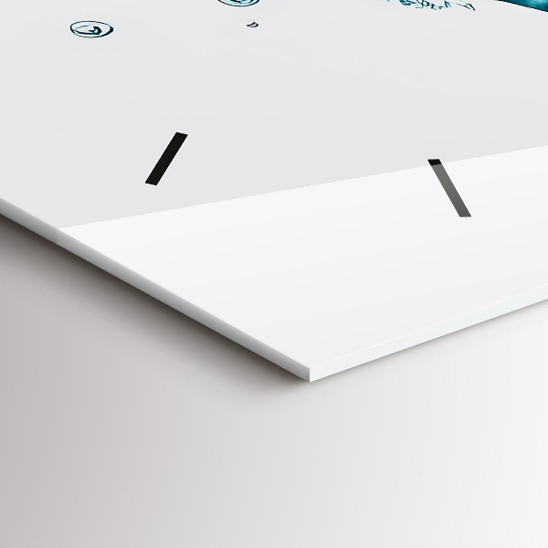 Horizontale Uhr Aquarellierte Weltkarte