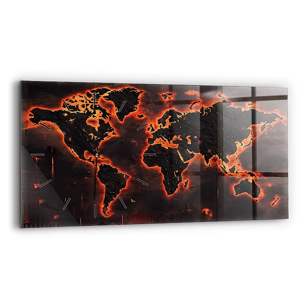 Horizontale Uhr mit motiv Weltkarte